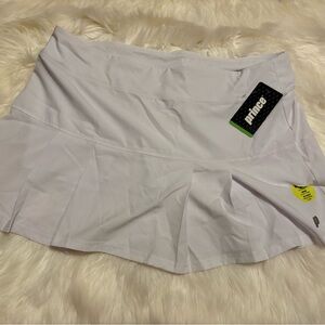 Prince XL White Pleated Athletic Tennis Skirt
